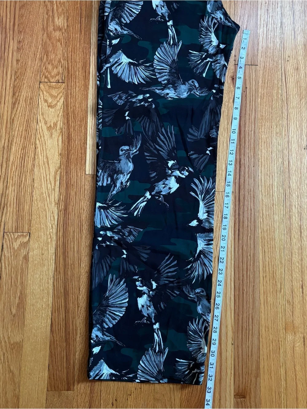 Markus Lupfer Black Joggers with Green and White Bird Print